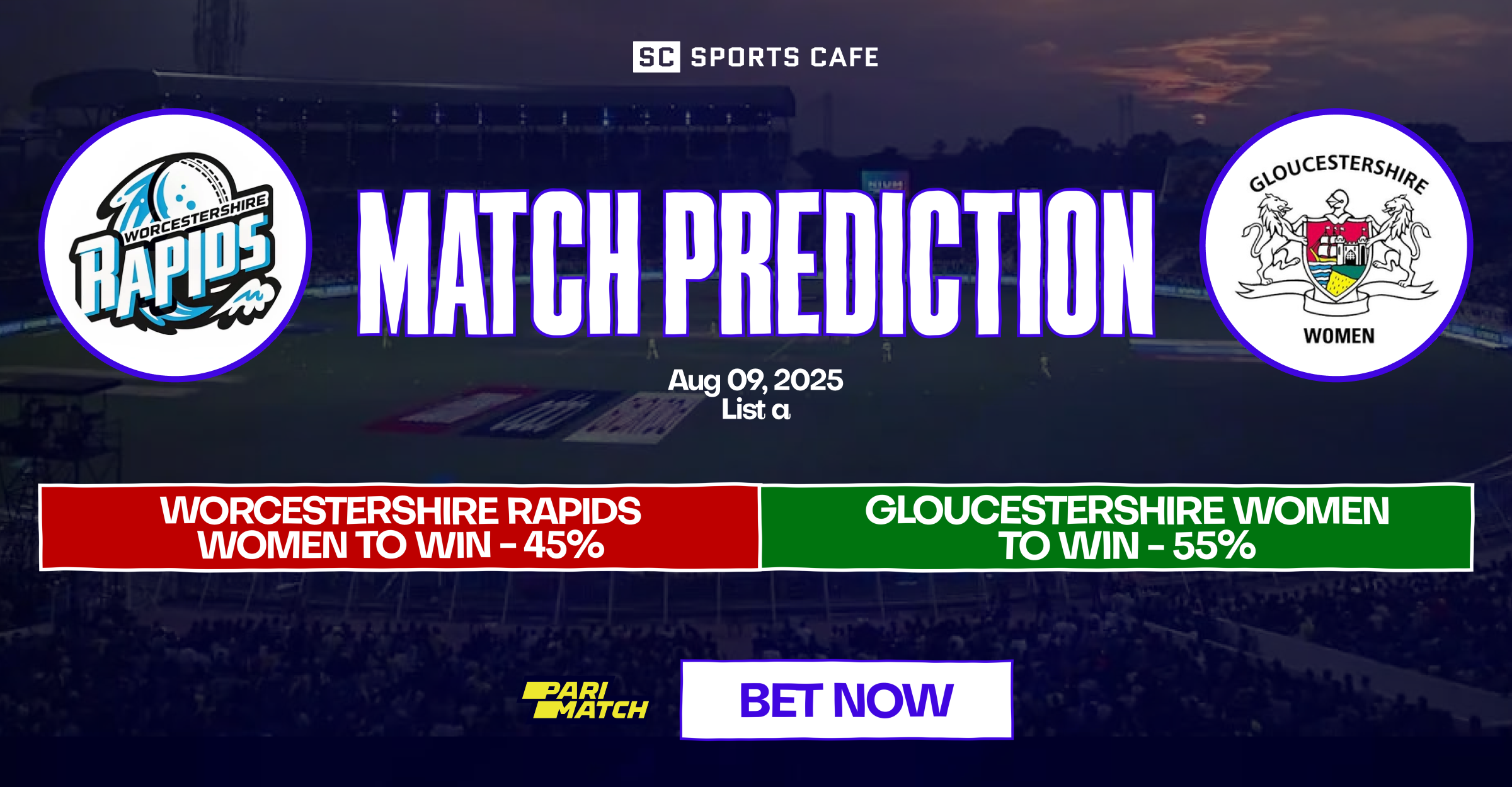 Worcestershire Rapids W vs Gloucestershire W match prediction.
